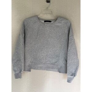 Merokeety Womens Gray Crewneck Sweatshirt V-Stitch Pullover SO SOFT Medium
